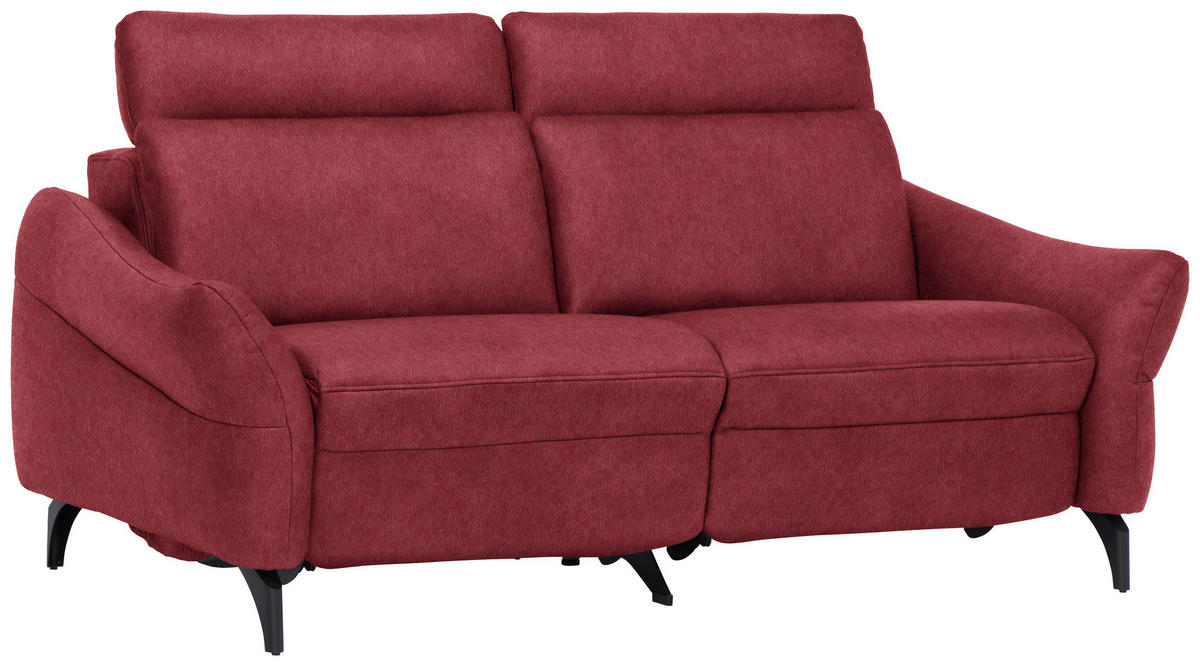 2-SITZER-SOFA in Leder Weinrot  - Anthrazit/Weinrot, Design, Leder/Metall (187/92/97cm) - Himolla Komfortklass