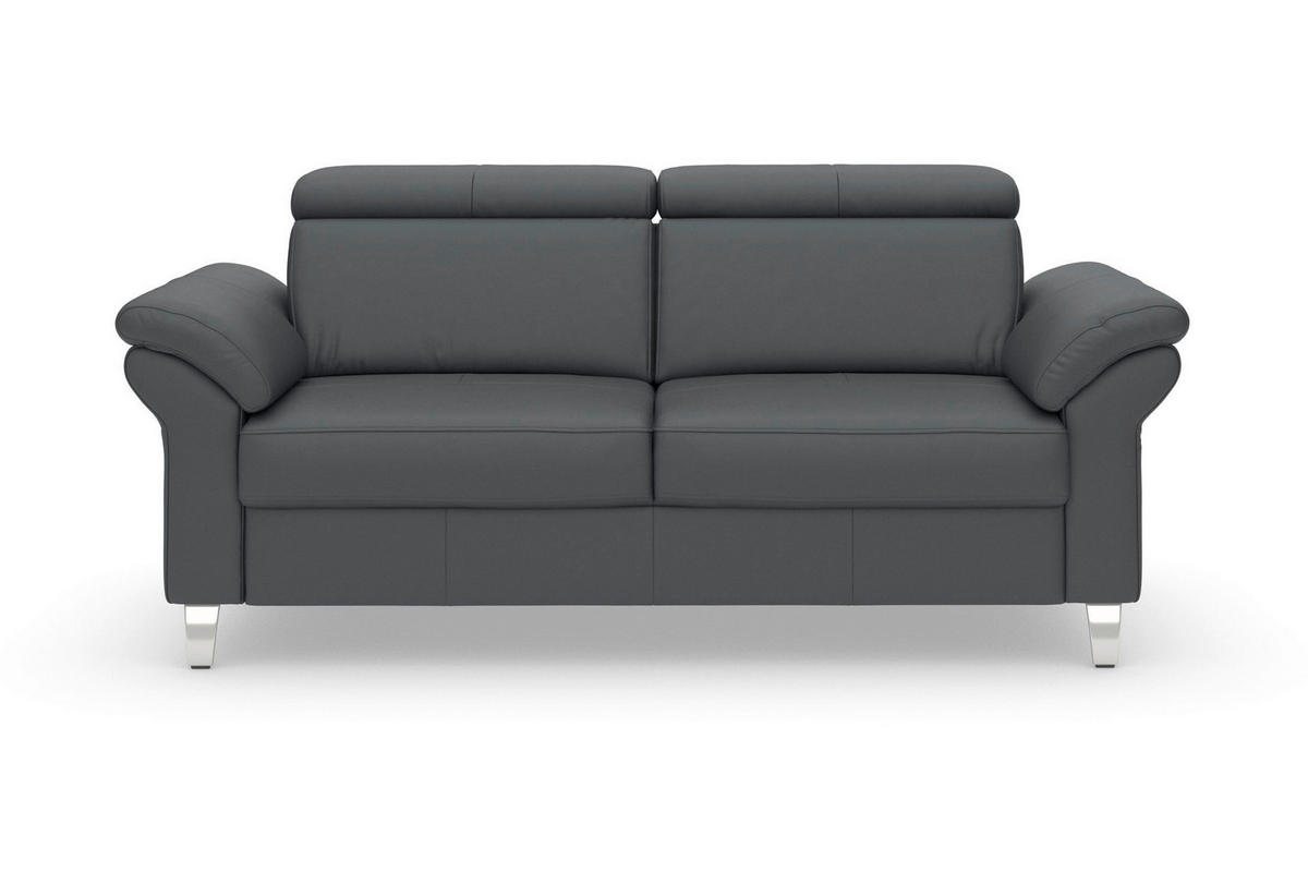 3-SITZER-SOFA ARNGAST E Echtleder Schwarz  - Chromfarben/Schwarz, Basics, Leder/Metall (186/84/93cm) - Sit & More