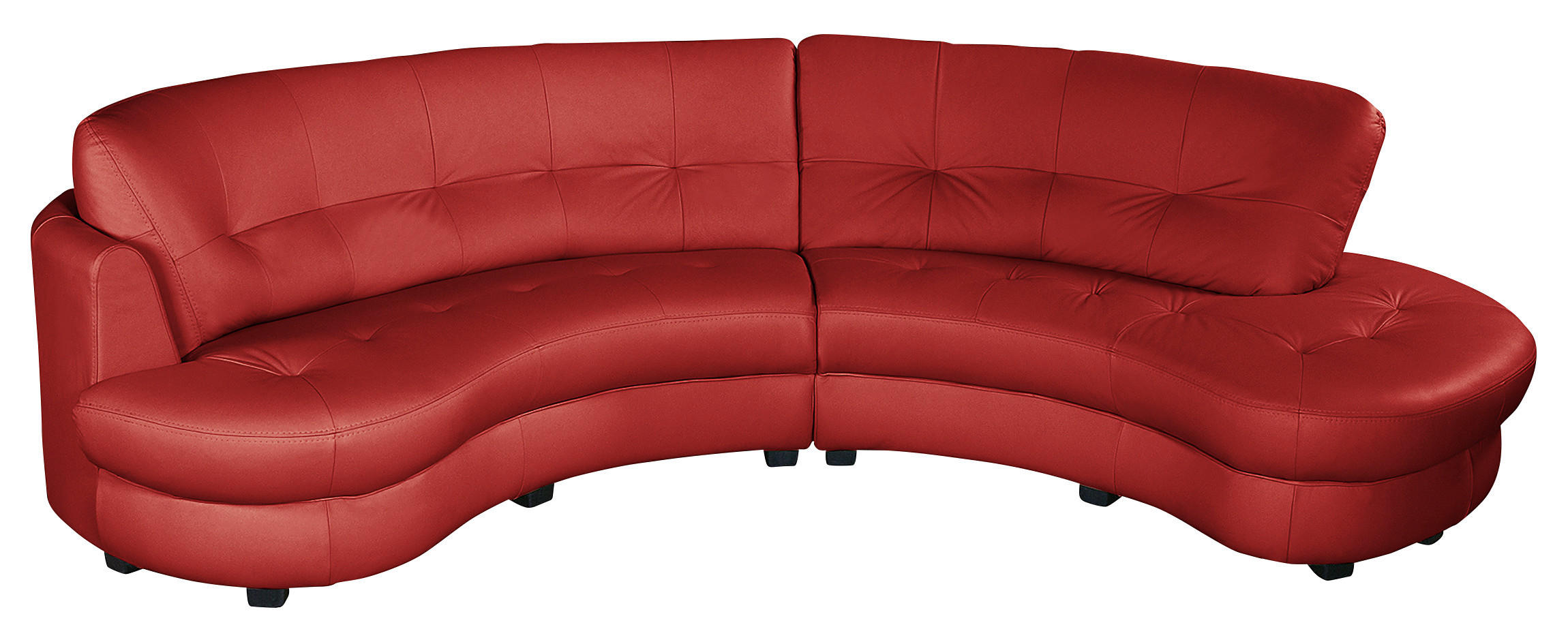 ECKSOFA in Lederlook Echtleder Rot  300/113 cm  - Rot/Schwarz, Design, Leder/Kunststoff (300/113cm) - Livetastic