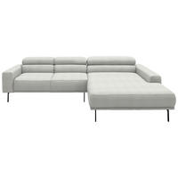 ECKSOFA Cord Weiss  - Weiss/Schwarz, Design, Textil/Metall (293/215-217cm) - Schöner Wohnen