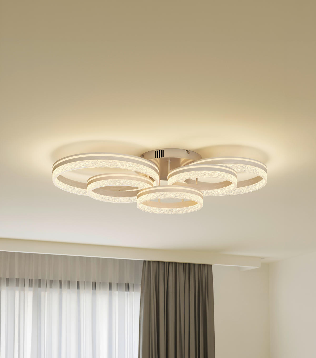 LED-DECKENLEUCHTE Swansea 100/56/22 cm   - Cappuccino, Design, Kunststoff/Metall (100/56/22cm) - Novel