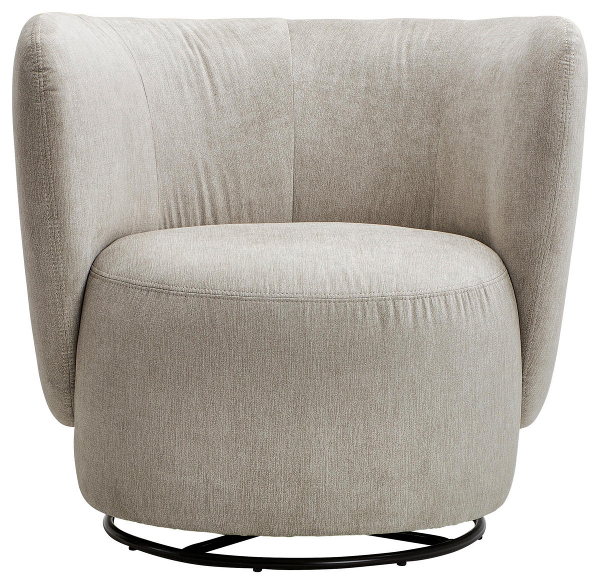 FÅTÖLJ i textil sandfärgad  - sandfärgad/svart, Design, metall/textil (92/80/84cm) - Livetastic