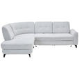 ECKSOFA Hellgrau Webstoff  - Hellgrau/Schwarz, MODERN, Textil/Metall (236/280cm) - Valnatura