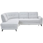 Ecksofa mit Sitztiefenfunktion Hellgrau Webstoff  - Hellgrau/Schwarz, MODERN, Textil/Metall (236/280cm) - Valnatura