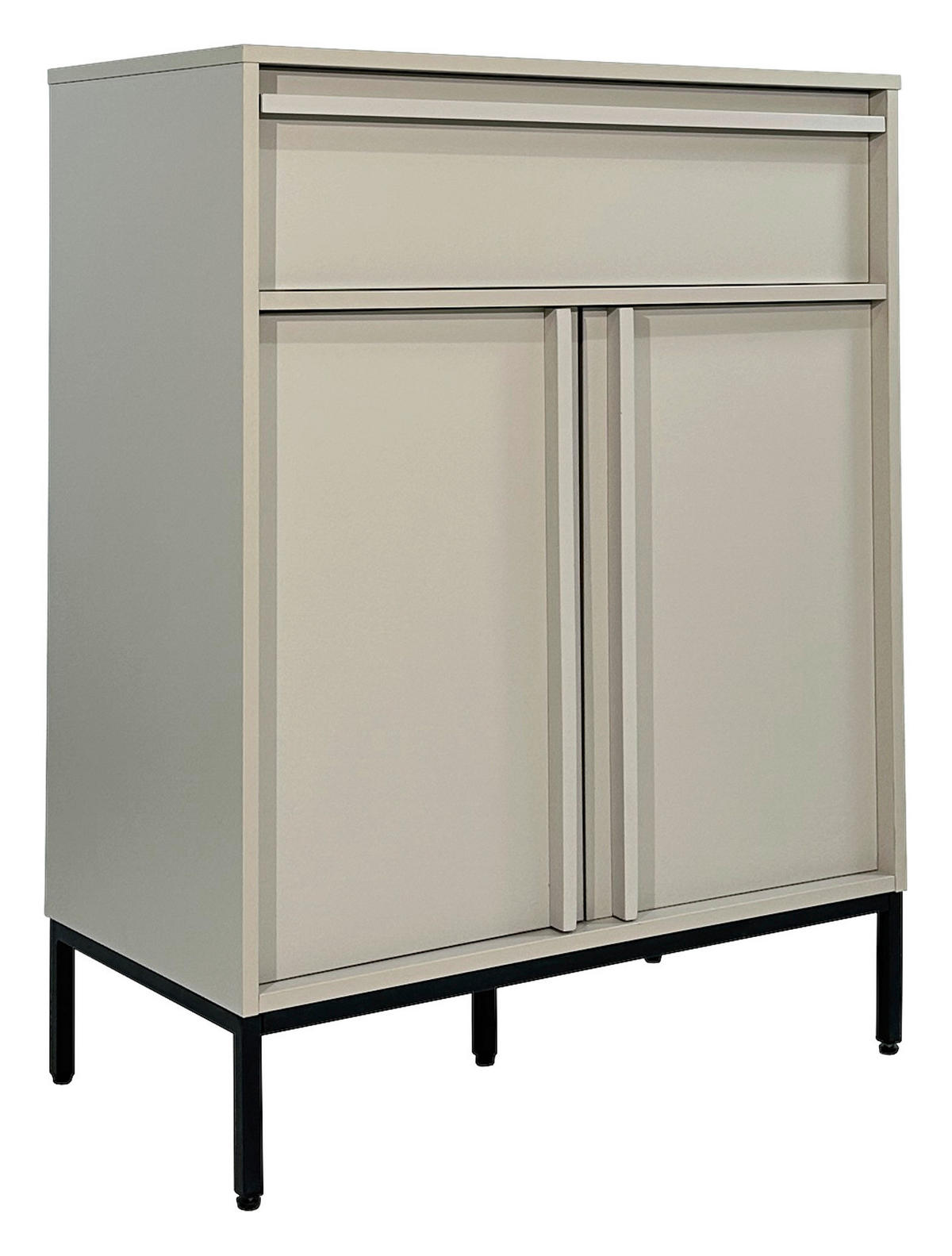 KOMMODE WABI  in 80/101/40 cm  - Hellgrau/Schwarz, Design, Holz/Holzwerkstoff (80/101/40cm) - Xora