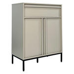 KOMMODE WABI  in 80/101/40 cm  - Hellgrau/Schwarz, Design, Holz/Holzwerkstoff (80/101/40cm) - Xora