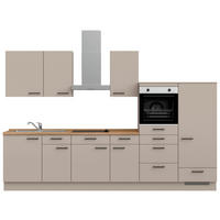 KÜCHENBLOCK Easytouch 330 cm  in Eichefarben, Sandfarben  - Sandfarben/Eichefarben, MODERN, Holzwerkstoff/Metall (330cm) - Nobilia