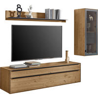 WOHNWAND  Anthrazit, Kastanienfarben 244/190/47,1 cm  - Kastanienfarben/Anthrazit, Natur, Glas/Holz (244/190/47,1cm) - Valnatura