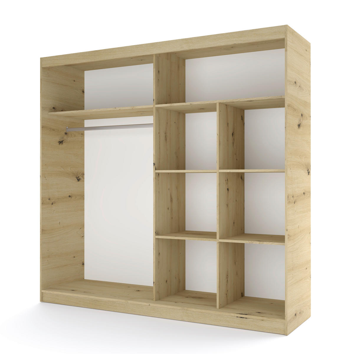 SPALNICA, bela, hrast artisan  - bela/hrast artisan, Design, kovina/leseni material - Xora