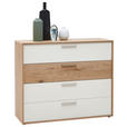 KOMMODE  in 123,8/103,6/46 cm  - Sandfarben/Eichefarben, KONVENTIONELL, Holz/Metall (123,8/103,6/46cm) - Dieter Knoll