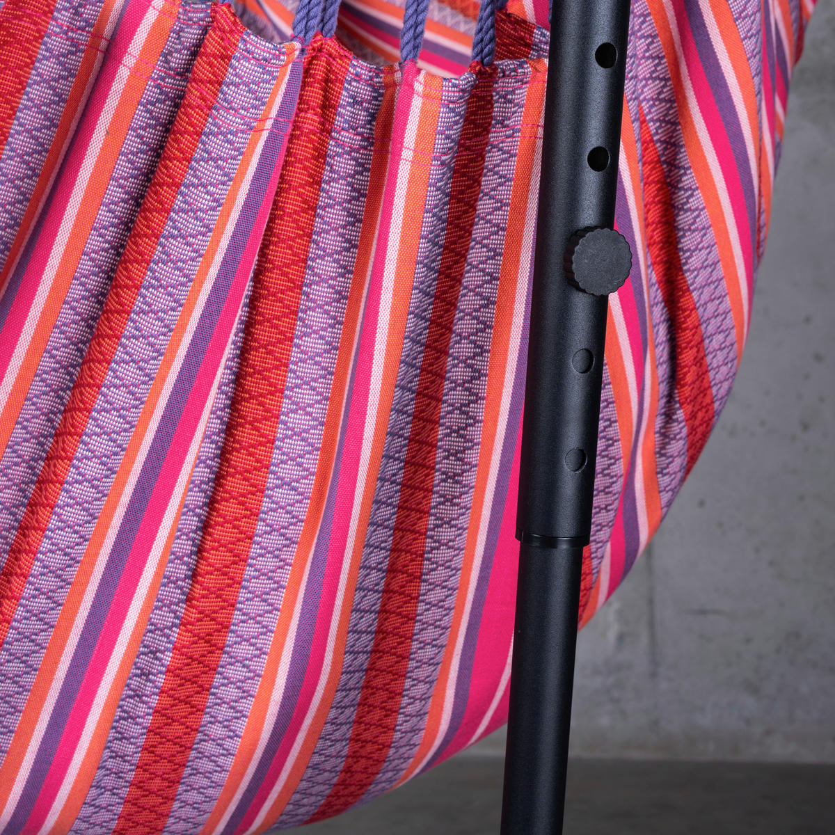 HÄNGEMATTE  - Anthrazit/Lila, KONVENTIONELL, Textil/Metall (115/160/105cm) - La Siesta