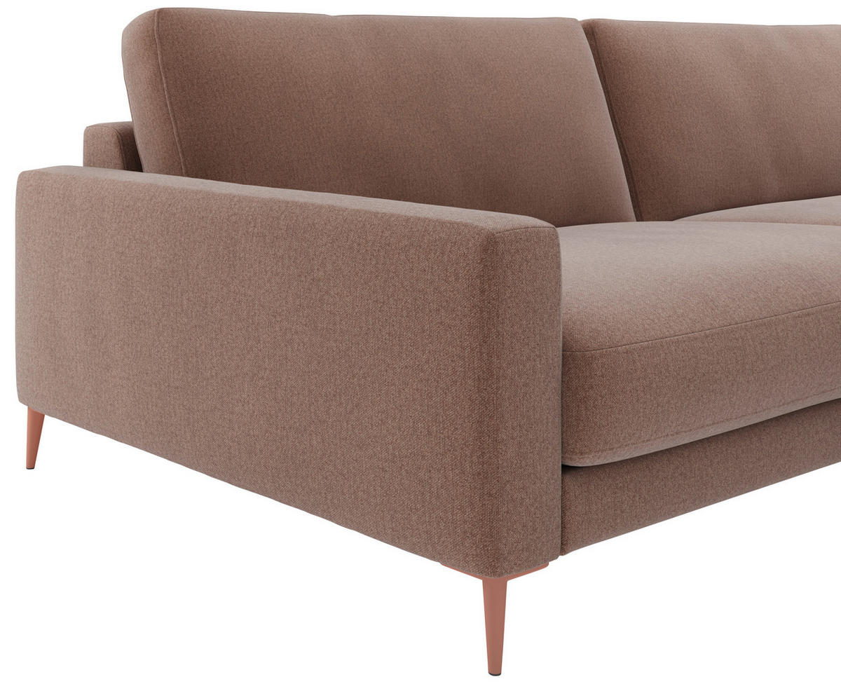 ECKSOFA  in Flachgewebe Hellrosa  272/190 cm  - Hellrosa/Rosa, Design, Textil/Metall (272/190cm) - Lomoco
