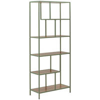 REGAL  77/185/33 cm Grün, Eichefarben  - Kaschmir/Eichefarben, Basics, Holzwerkstoff/Metall (77/185/33cm) - Xora