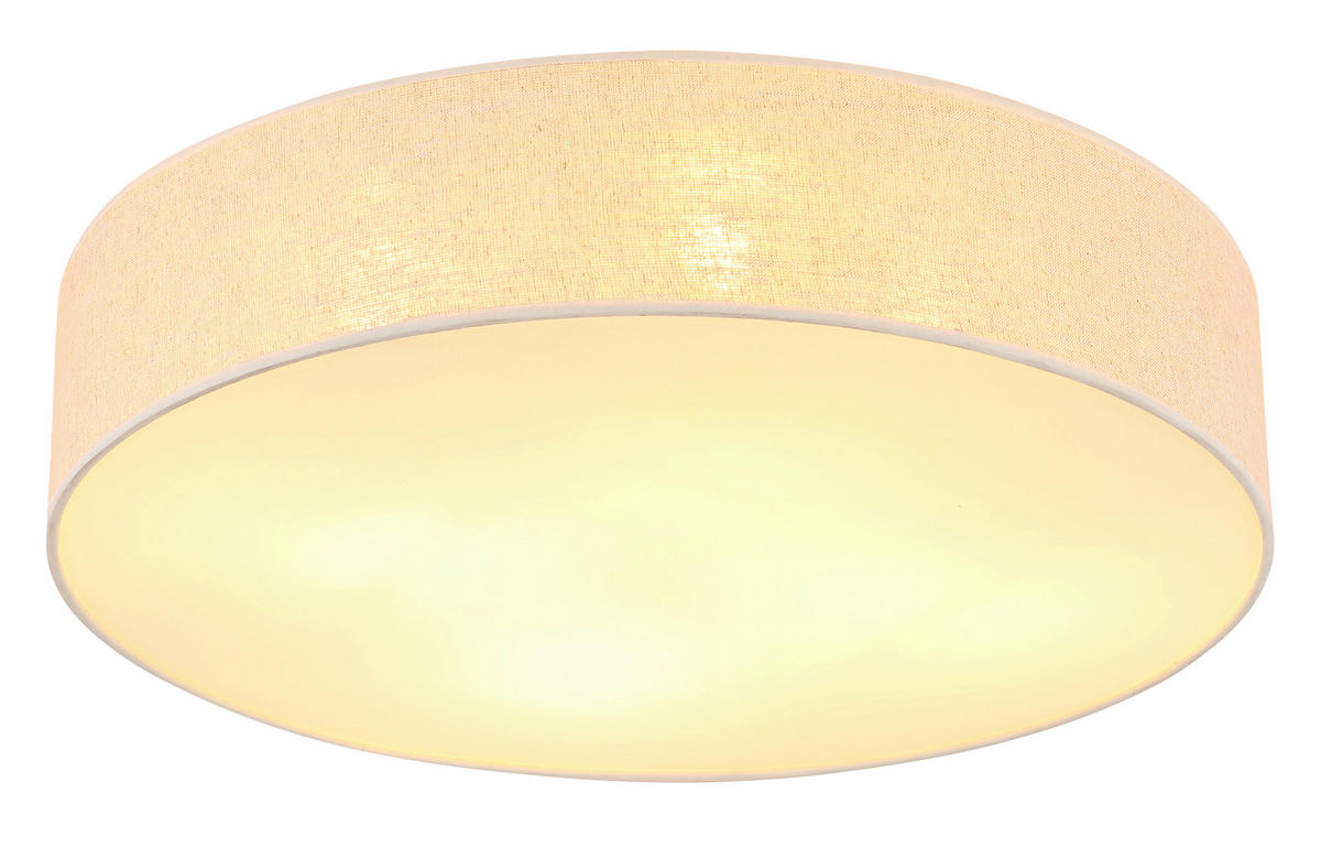 DECKENLEUCHTE Jule 58/15,5 cm   - Beige/Weiß, Design, Kunststoff/Textil (58/15,5cm) - Globo