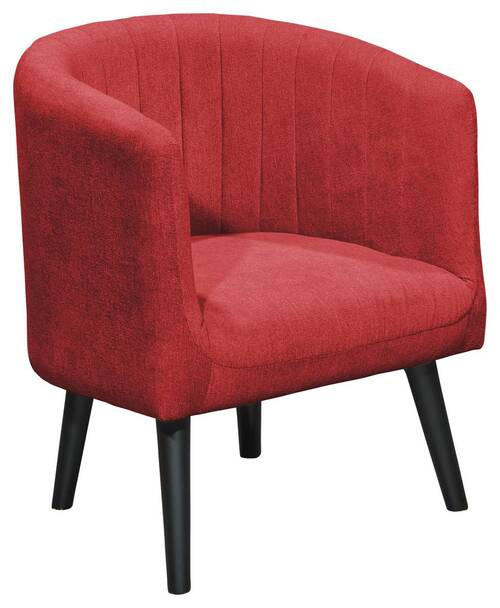CLUBFÅTÖLJ i textil röd  - röd/svart, Basics, trä/textil (61/82/58cm) - Livetastic