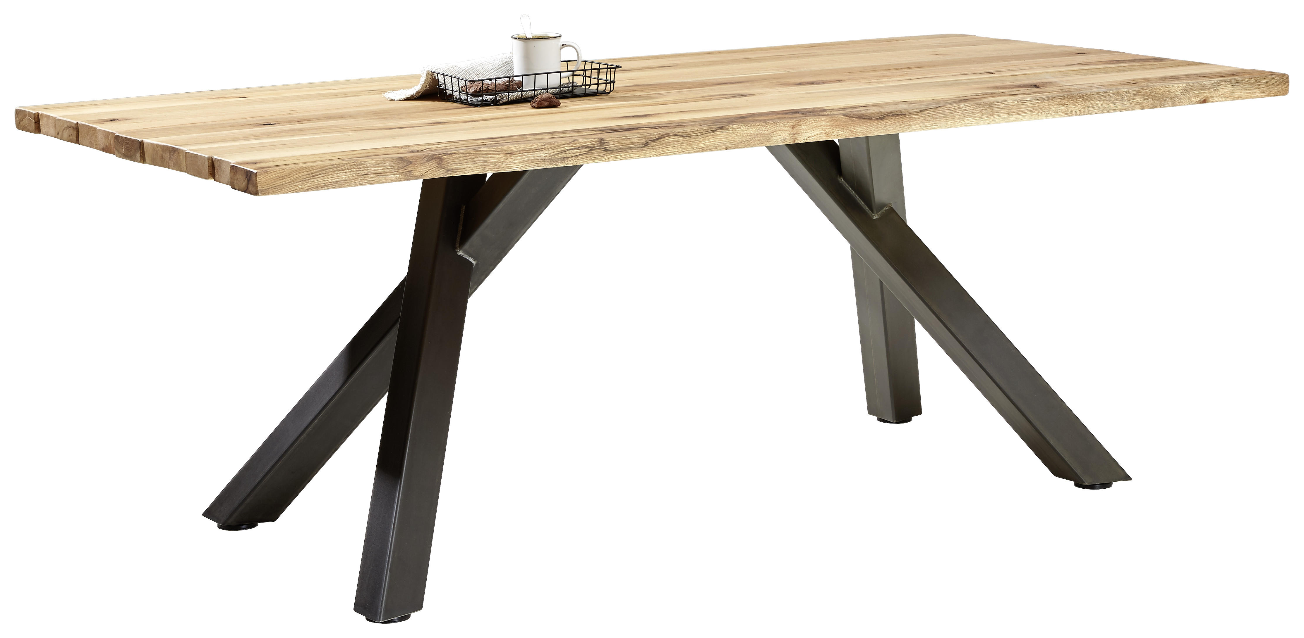 Esstisch in Holz, Metall 200/100/77 cm