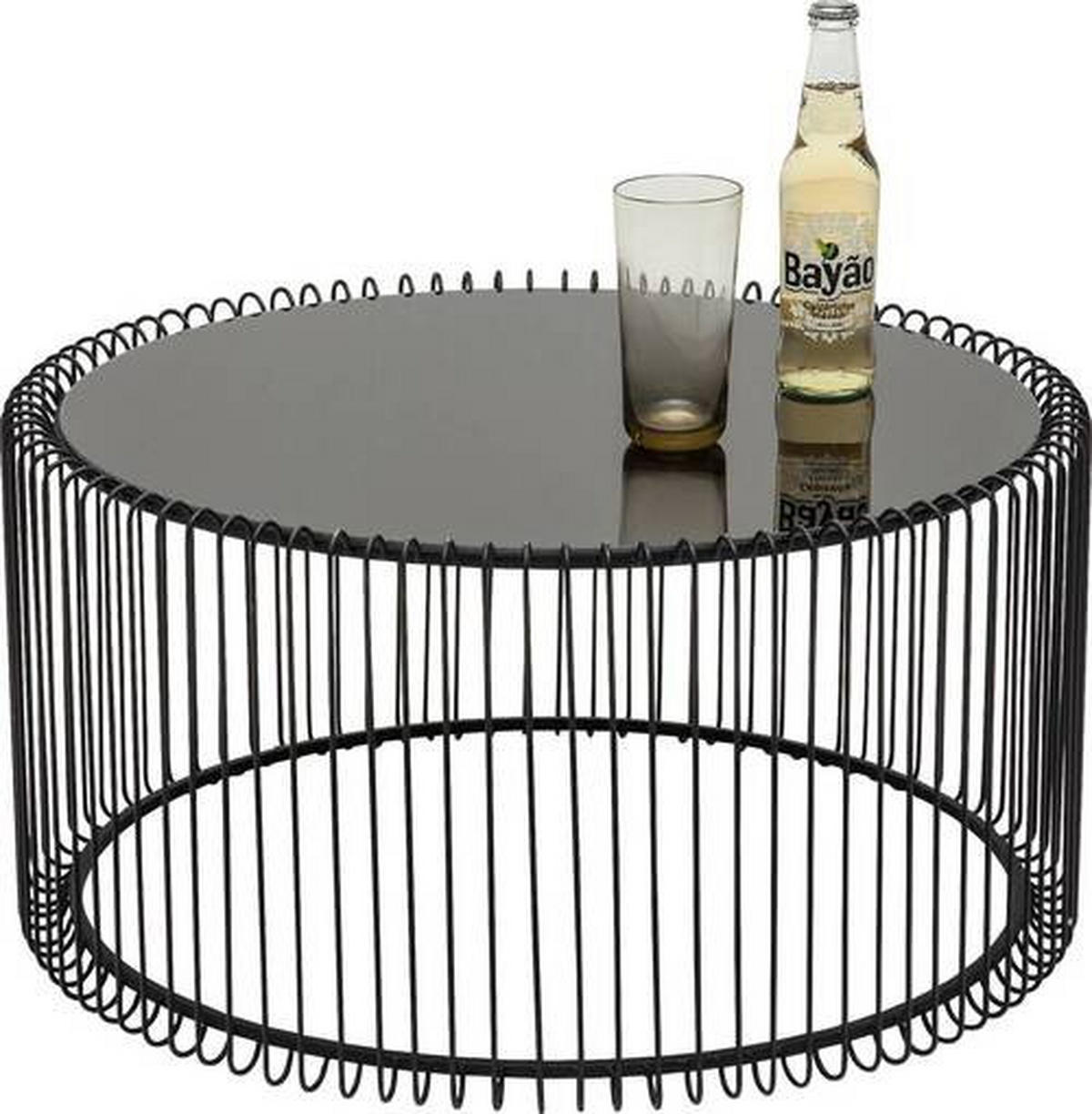 BEISTELLTISCHSET in Metall, Glas 60-69,5/60-69,5/30,5-33,5 cm  - Schwarz, LIFESTYLE, Glas/Metall (60-69,5/60-69,5/30,5-33,5cm) - Ambia Home