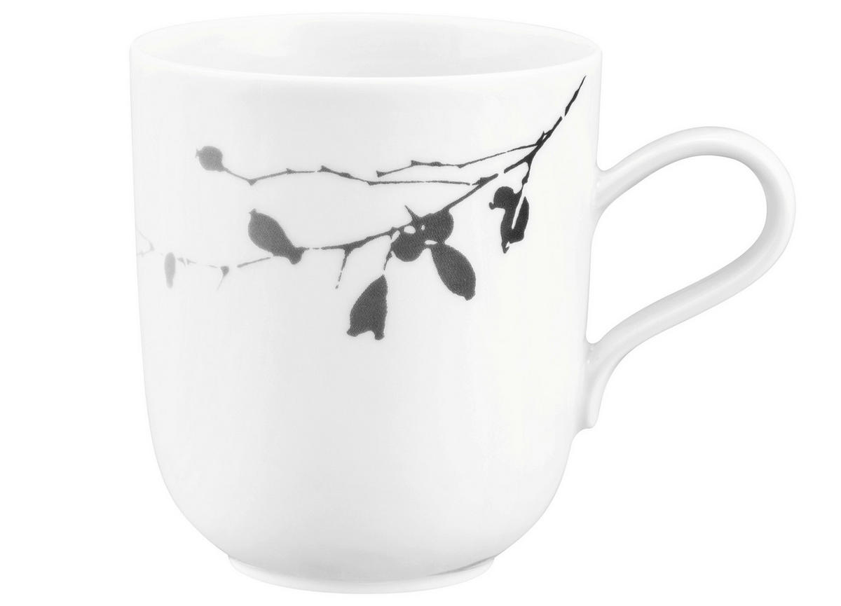 KAFFEEBECHER Liberty Dark Rose Hip    - Schwarz/Weiß, Basics, Keramik (0,4l) - Seltmann Weiden