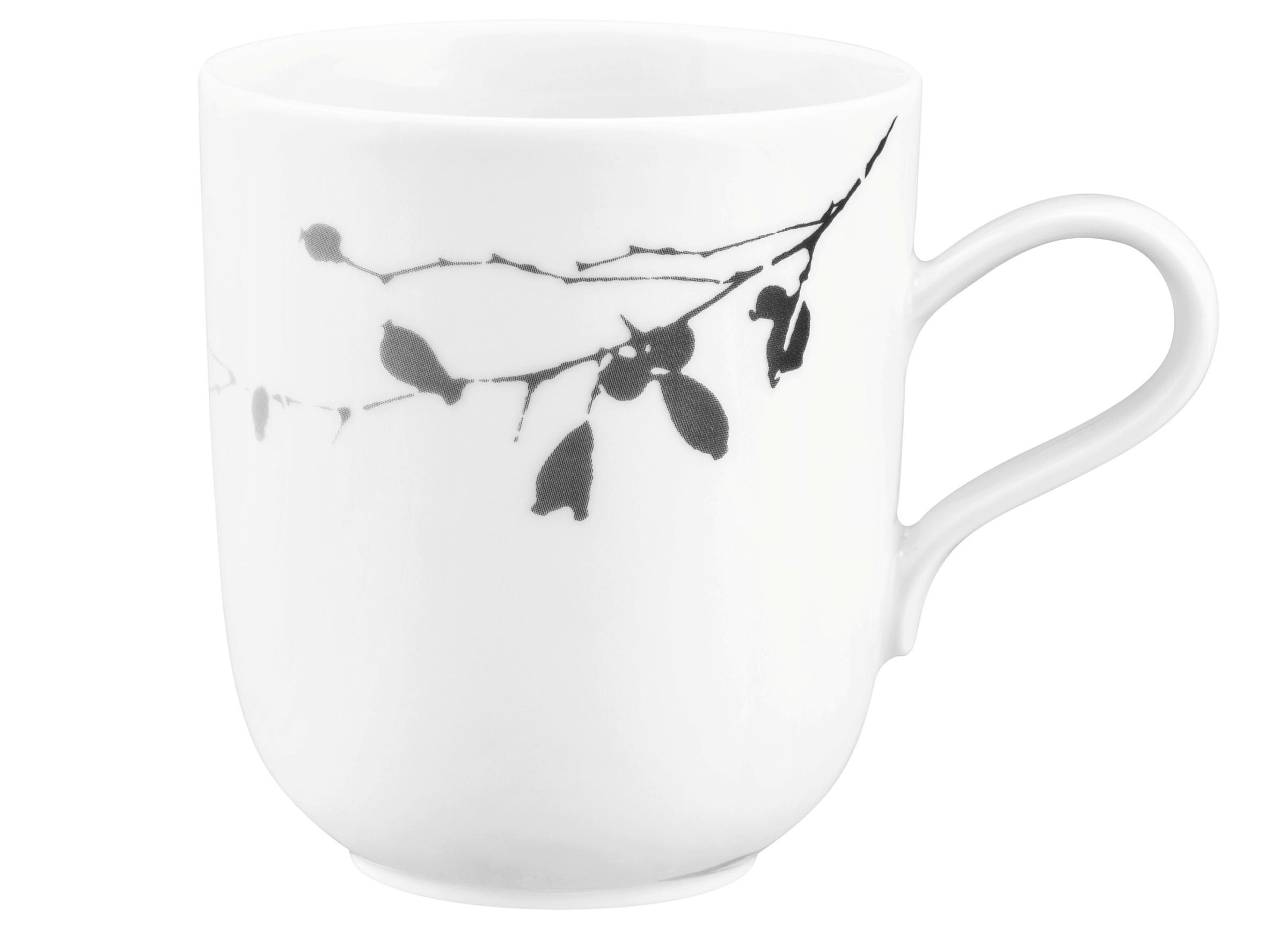 Seltmann Weiden Kaffeebecher Liberty Dark Rose Hip Schwarz, Weiß