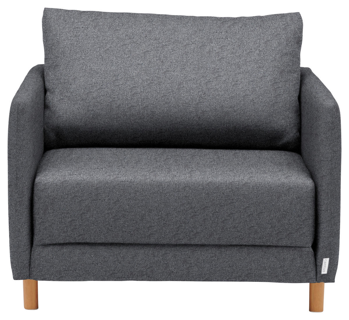 FEKVŐFOTEL textil sötétszürke  - natúr színű/sötétszürke, Konventionell, műanyag/textil (89/79/94cm) - Cantus