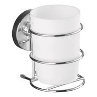 FOGKEFETARTÓ POHÁR fém, műanyag  - króm/fehér, Basics, műanyag/fém (7,5/11,5/9,5cm) - Wenko