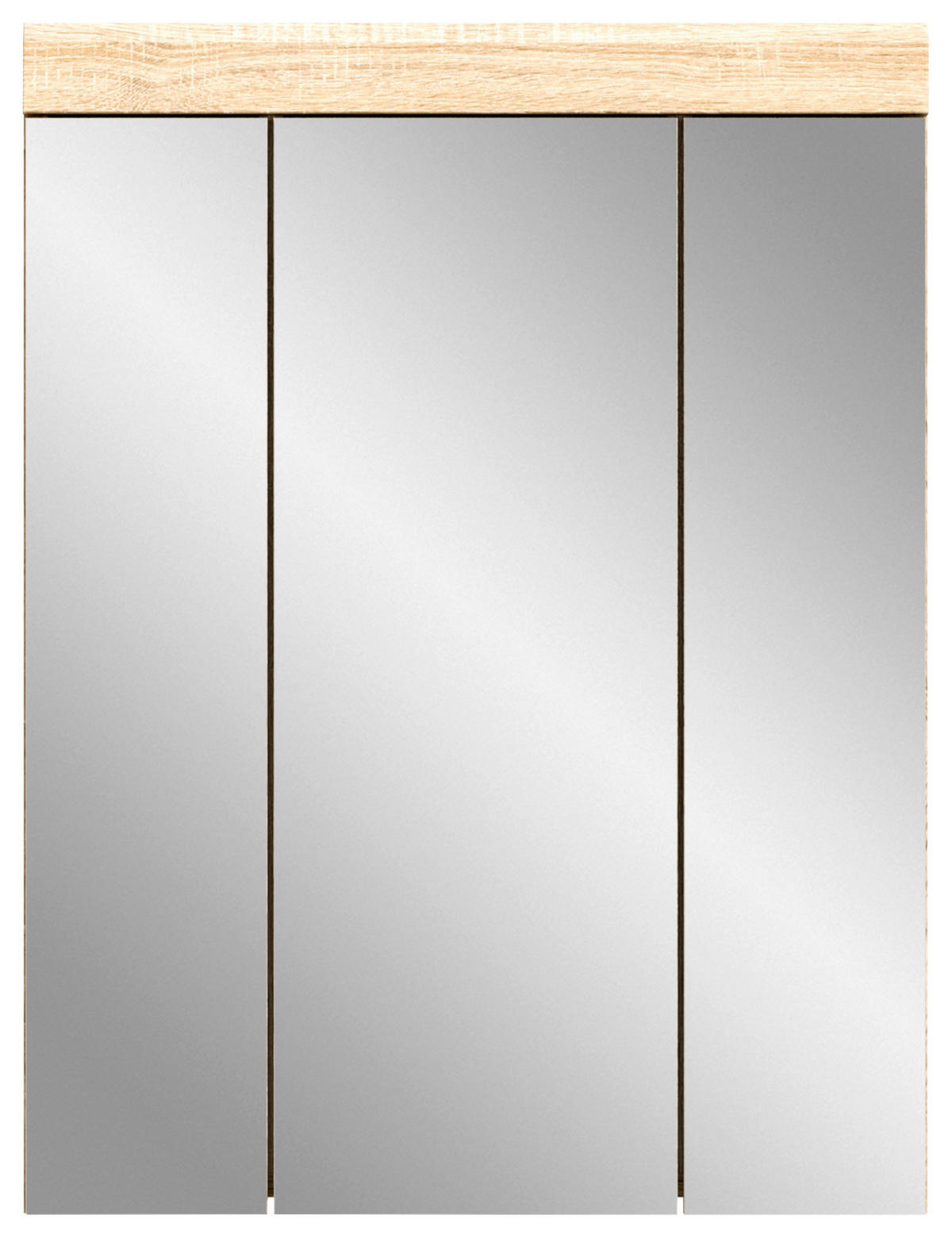 OMARA Z OGLEDALOM 60/79/18 cm  - barve hrasta, Moderno, steklo/leseni material (60/79/18cm) - MID.YOU