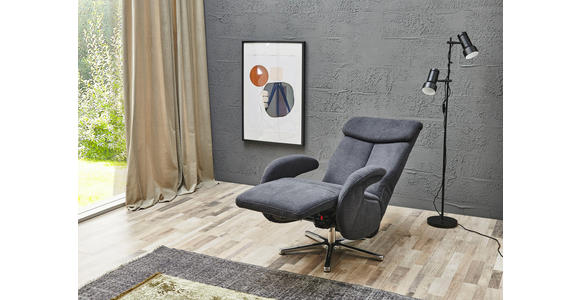 RELAXSESSEL in Textil Dunkelgrau - Chromfarben/Dunkelgrau, Design, Textil/Metall (74/112/84cm) - Cantus