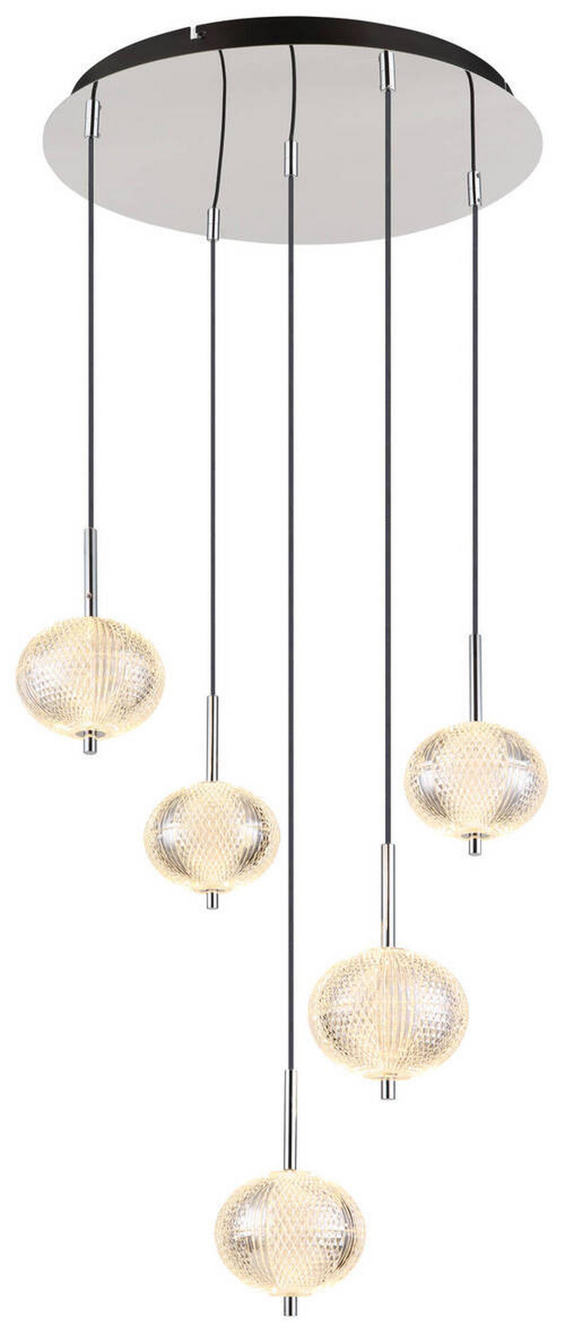 LED-HÄNGELEUCHTE  57/150 cm   - Klar/Schwarz, Basics, Kunststoff/Metall (57/150cm) - Globo