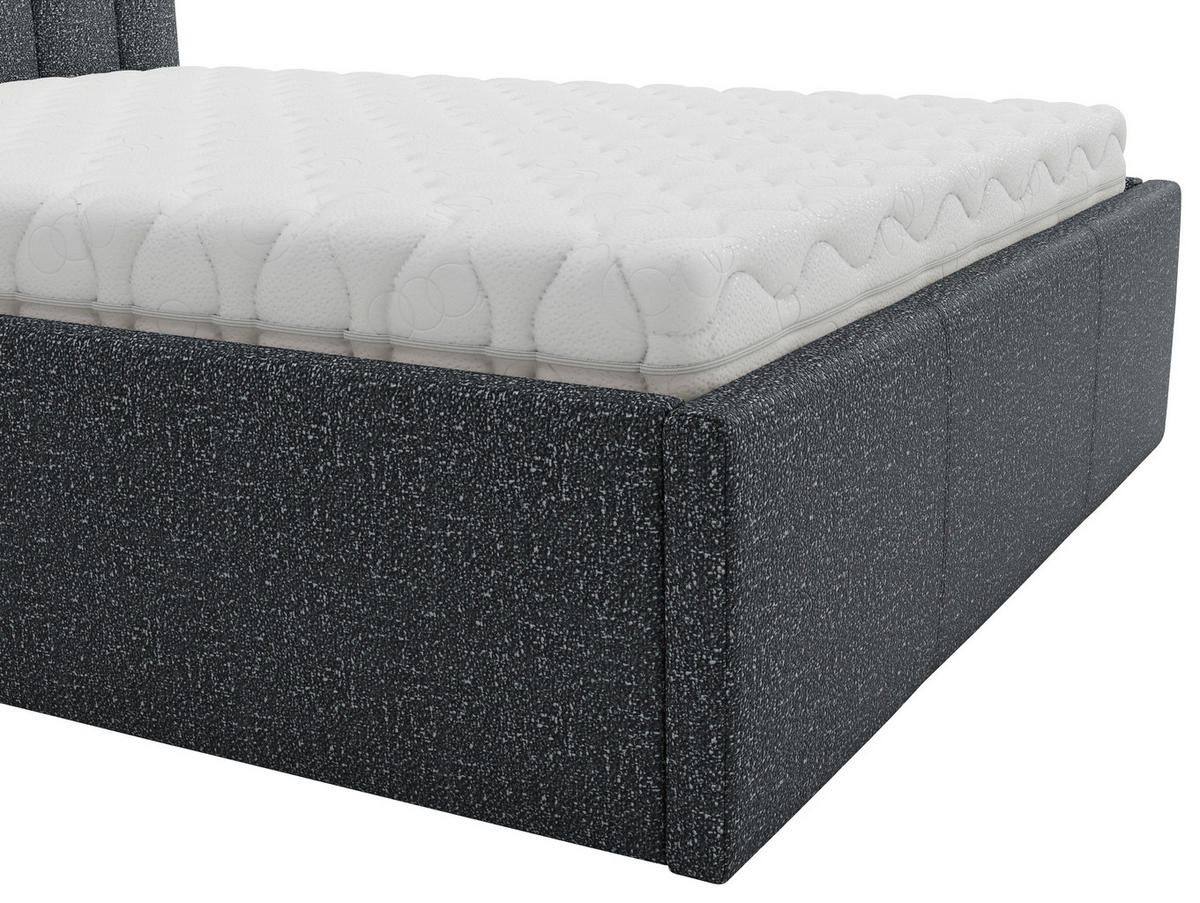 POLSTERBETT 160/200 cm,  in Anthrazit, Matratze, Lattenrost, Bettkasten, H3 + H4 = fest + sehr fest  - Anthrazit, Trend, Holz/Textil (160/200cm) - Boxxx