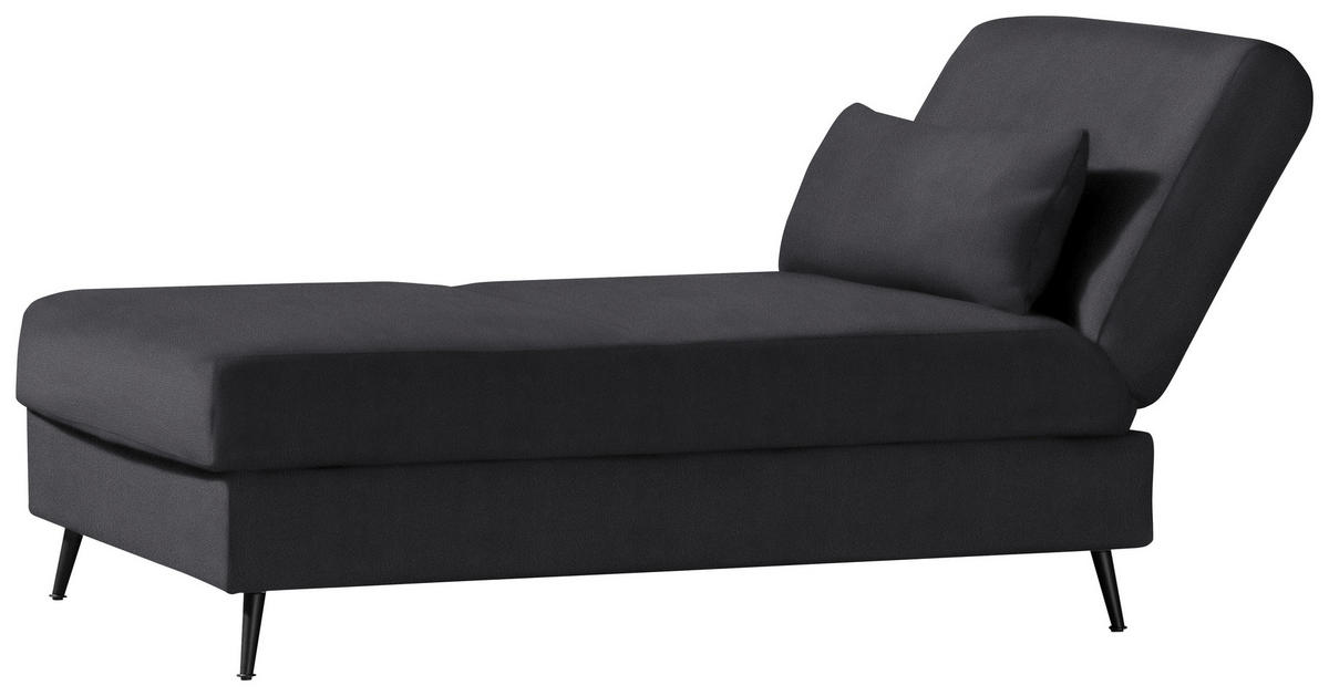 SCHLAFSOFA in Flachgewebe Dunkelgrau  - Dunkelgrau/Schwarz, MODERN, Textil/Metall (205/90/92cm) - Novel