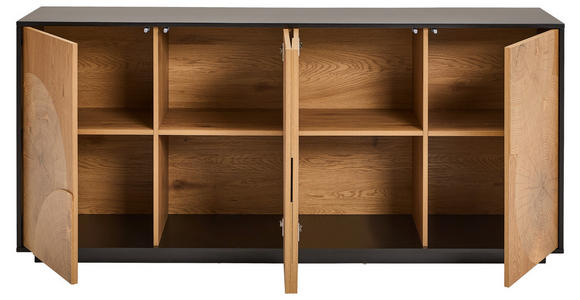 SIDEBOARD  in 180/81/40 cm  - Eichefarben/Schwarz, LIFESTYLE, Holzwerkstoff (180/81/40cm) - Xora