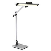 LED-SCHREIBTISCHLEUCHTE 36,8/50/61,2 cm   - Silberfarben/Schwarz, Design, Kunststoff/Metall (36,8/50/61,2cm) - Globo