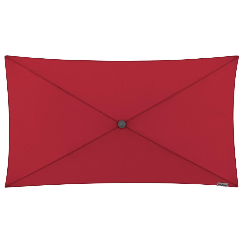 Thumbnail - Doppler Sonnenschirm, Rot, Silber, Metall, Textil, 225x120 cm, höhenverstellbar, lichtecht, Knickgelenk, regenabweisend,...