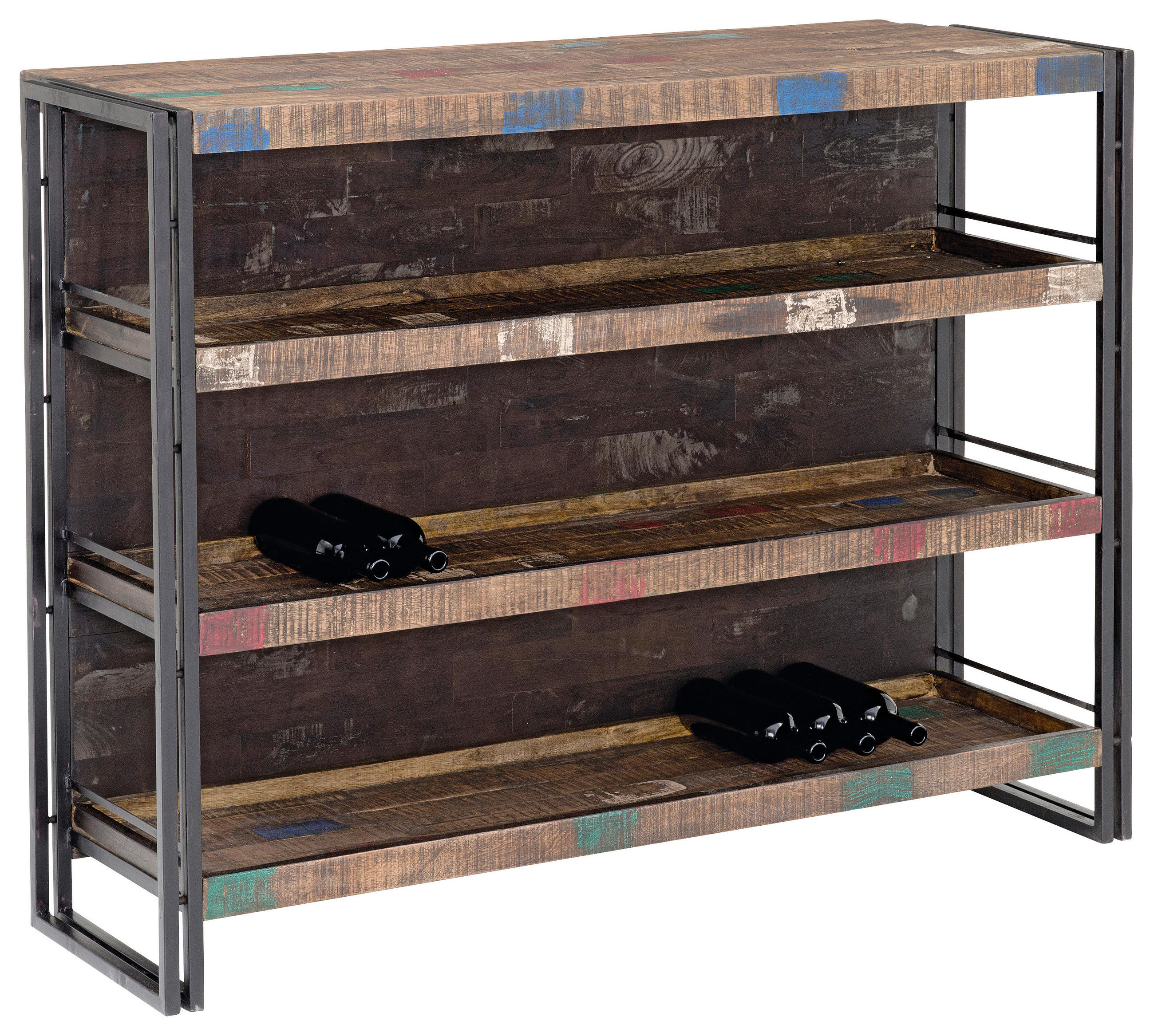 BAR in Braun, Schwarz - Schwarz/Braun, Design, Holz/Metall (140/105/52cm)