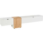 LOWBOARD Weiß, Eichefarben  250/50/42 cm  - Eichefarben/Schwarz, Design, Holz/Holzwerkstoff (250/50/42cm) - Novel