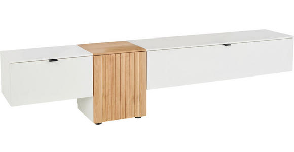 LOWBOARD Weiß, Eichefarben  250/50/42 cm  - Eichefarben/Anthrazit, Design, Holz/Holzwerkstoff (250/50/42cm) - Novel