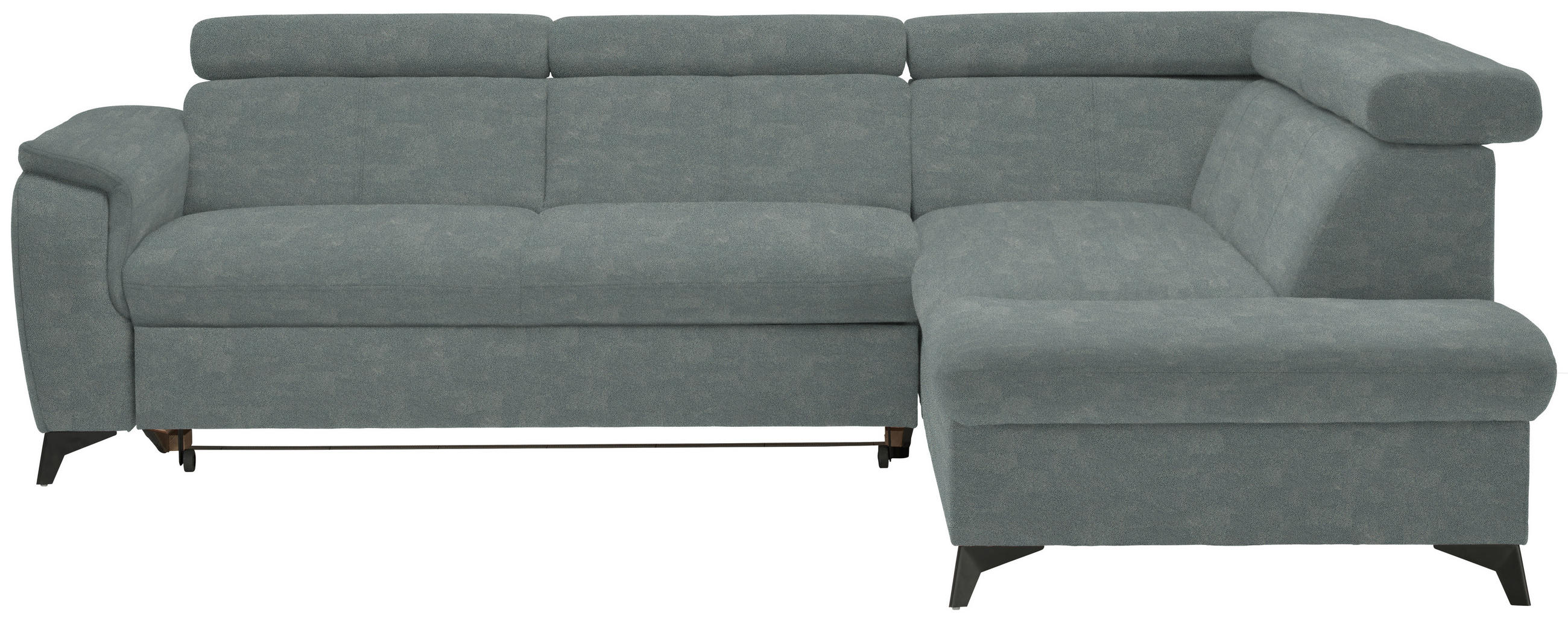 ECKSOFA in Mikrofaser Grau  - Schwarz/Grau, Design, Textil/Metall (260/203cm) - Stylife