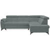 ECKSOFA in Mikrofaser Grau  - Schwarz/Grau, Design, Textil/Metall (260/203cm) - Stylife