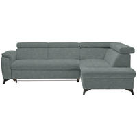 ECKSOFA in Mikrofaser Grau  - Schwarz/Grau, Design, Textil/Metall (260/203cm) - Stylife