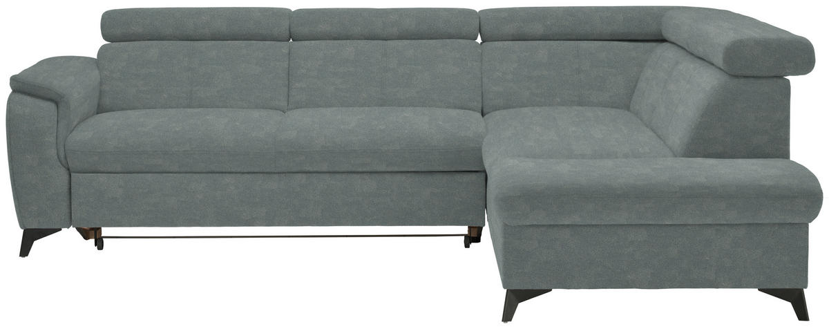 ECKSOFA in Mikrofaser Grau  - Schwarz/Grau, Design, Textil/Metall (260/203cm) - Stylife