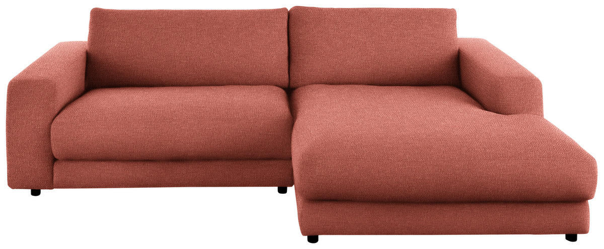 ECKSOFA in Flachgewebe Orange  - Schwarz/Orange, Design, Kunststoff/Textil (270/190cm) - Lomoco