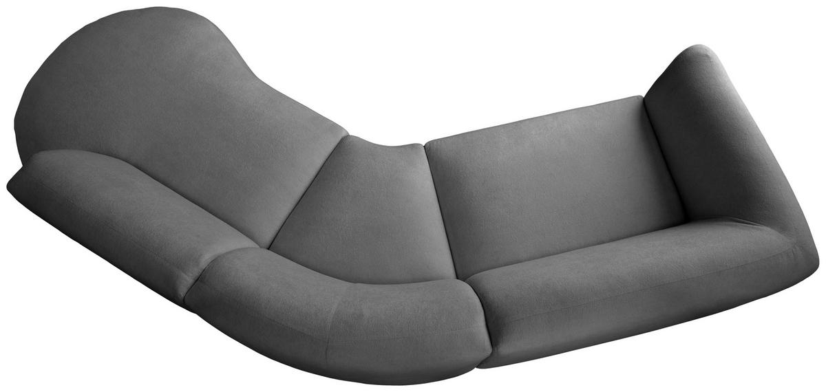 ECKSOFA in Mikrofaser Anthrazit  - Anthrazit/Schwarz, Modern, Kunststoff/Textil (276/182cm) - Livetastic