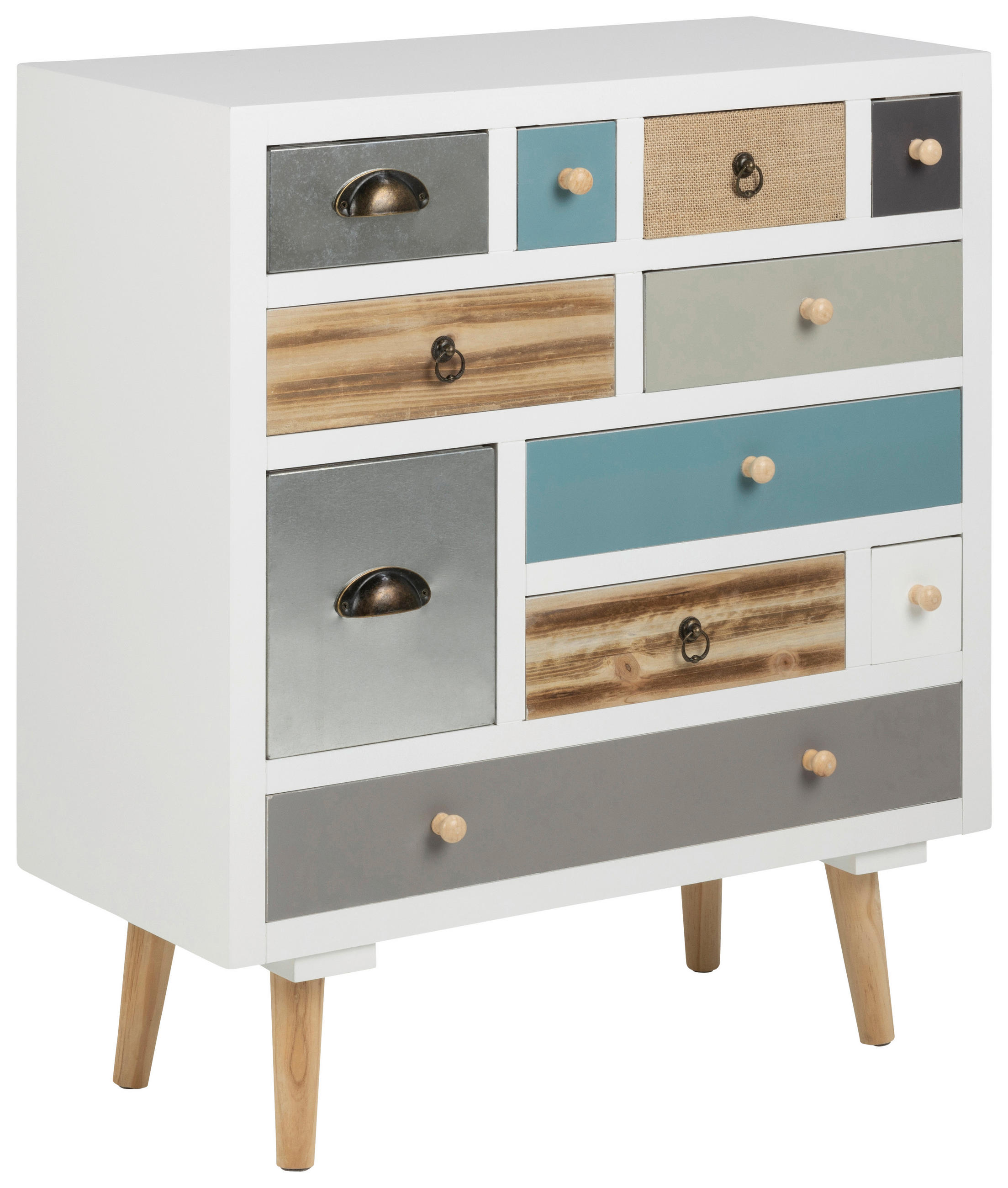KOMMODE Thais  in 70/81/32 cm  - Blau/Multicolor, Design, Holz/Holzwerkstoff (70/81/32cm)