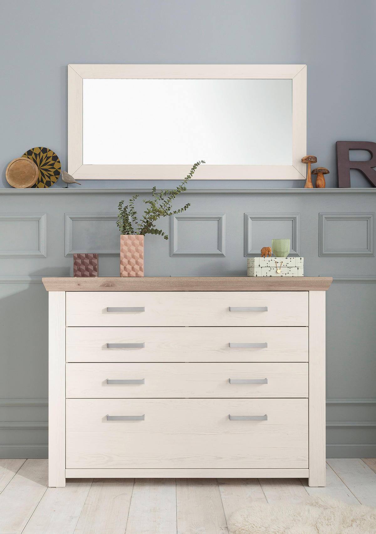 WANDSPIEGEL 125/60/2 cm    in  - Weiß, Design, Holzwerkstoff (125/60/2cm) - SetOne by Musterring