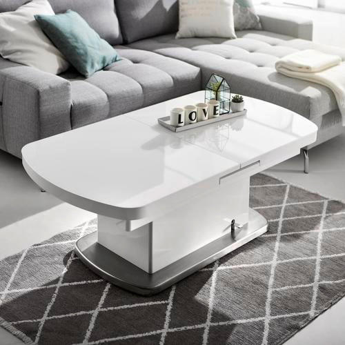 SOFFBORD i metall, glas, trämaterial 135/75/50 cm  - stålfärgad/vit, Design, metall/trämaterial (135/75/50cm) - Livetastic