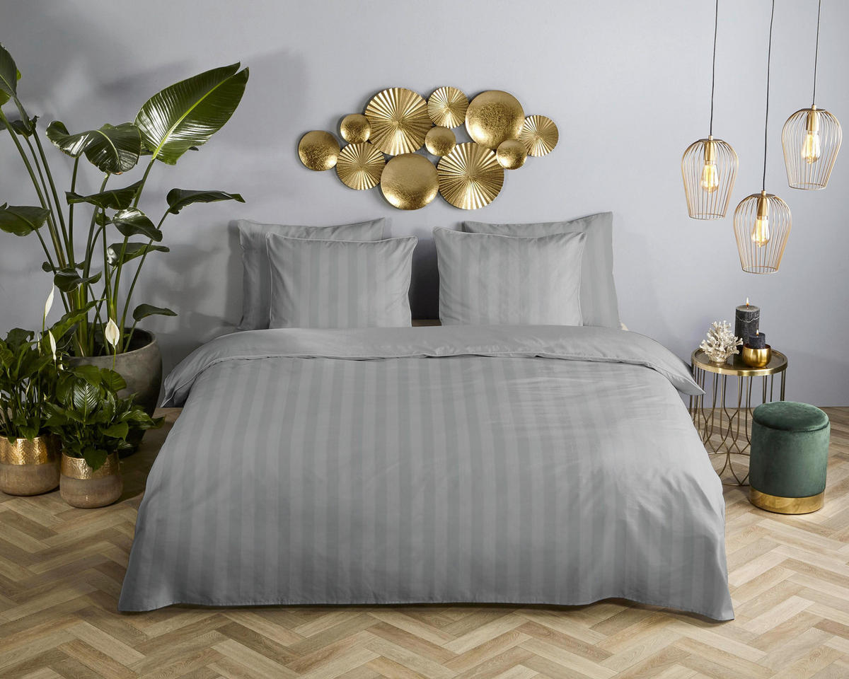 BETTWÄSCHE 2-teilig Descanso Satin 140/200 cm  - Grau, Basics, Textil (140/200cm)
