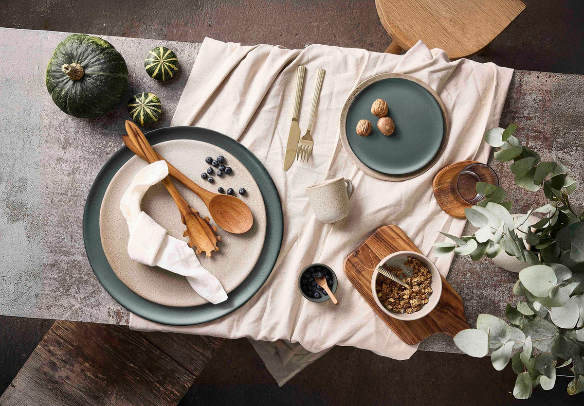 SERVIERPLATTE RAW 42 cm  - Mintgrün, Basics, Keramik (42cm) - Aida