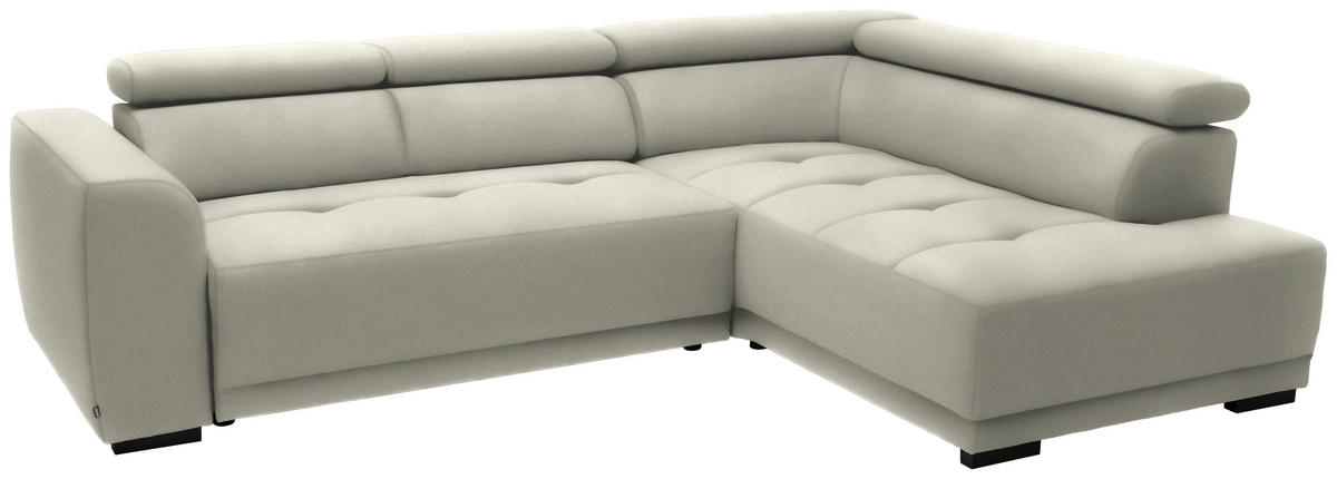 ECKSOFA in Struktur Creme  284/205 cm  - Creme/Schwarz, Design, Kunststoff/Textil (284/205cm) - Xora