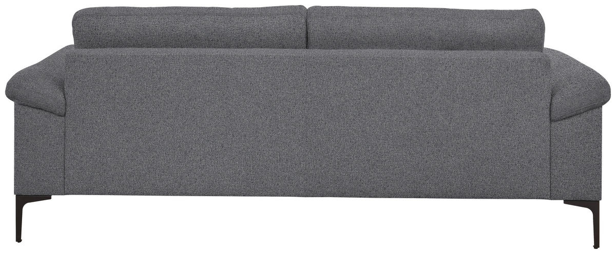 3-SITZER-SOFA in Flachgewebe Grau  - Schwarz/Grau, Design, Textil/Metall (226/89/97cm) - Pure Home Lifestyle