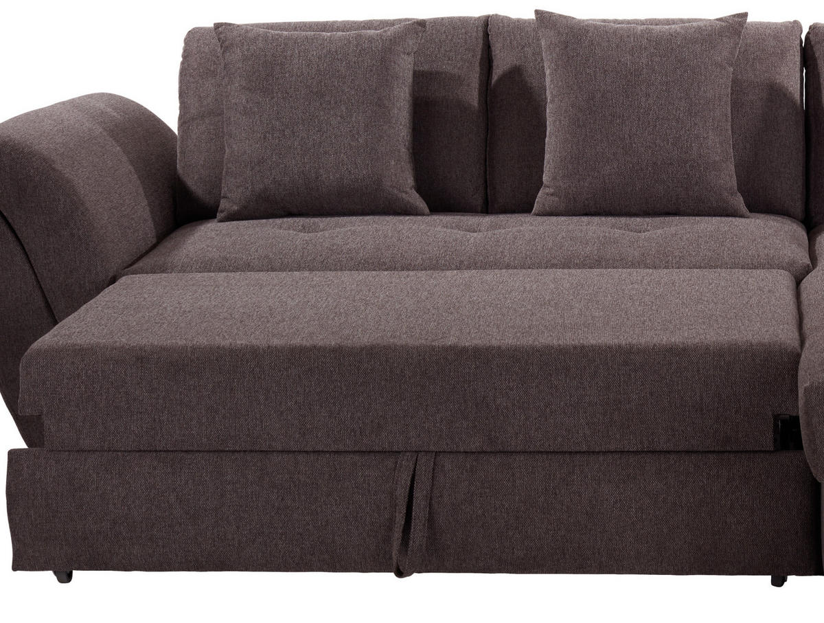 ECKSOFA in Webstoff Braun  - Braun, Design, Kunststoff/Textil (278/187cm) - Livetastic